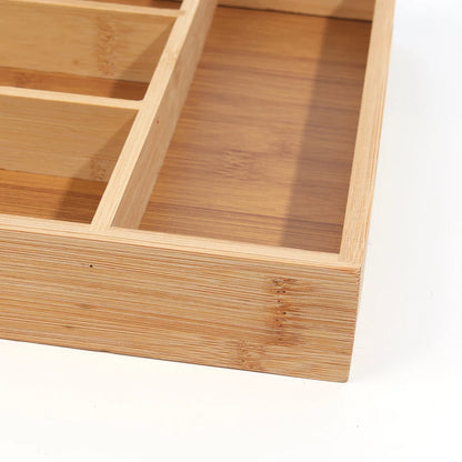 Bamboo Cutlery Divide Storage Trays Rack Neat Elegant Kitchen Drawer Organizer Home Accessories