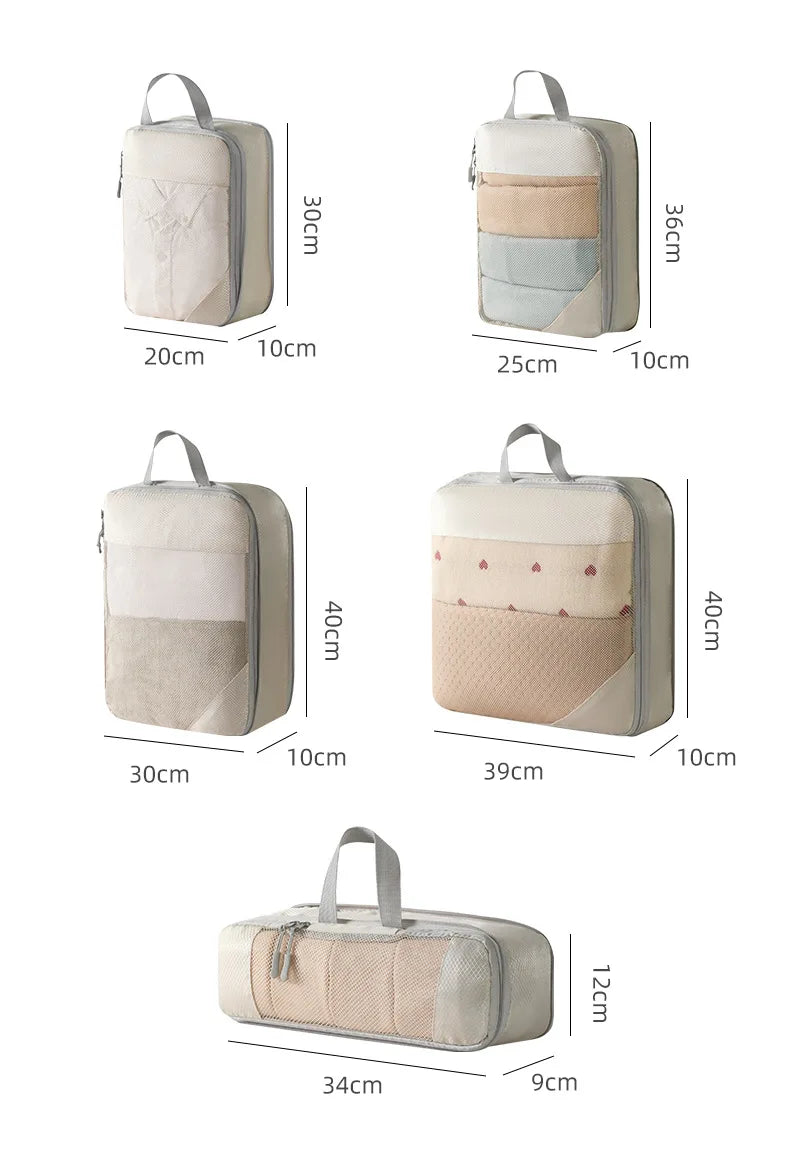 Compression Packing Cubes for Suitcases Travel Accessories Expandable Packing Organizers Lightweight Travel Organizer Cubes