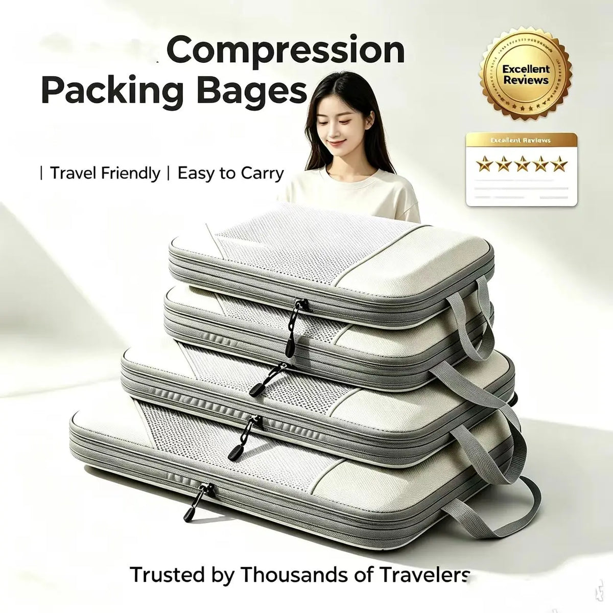 Compression Packing Cubes for Suitcases Travel Accessories Expandable Packing Organizers Lightweight Travel Organizer Cubes