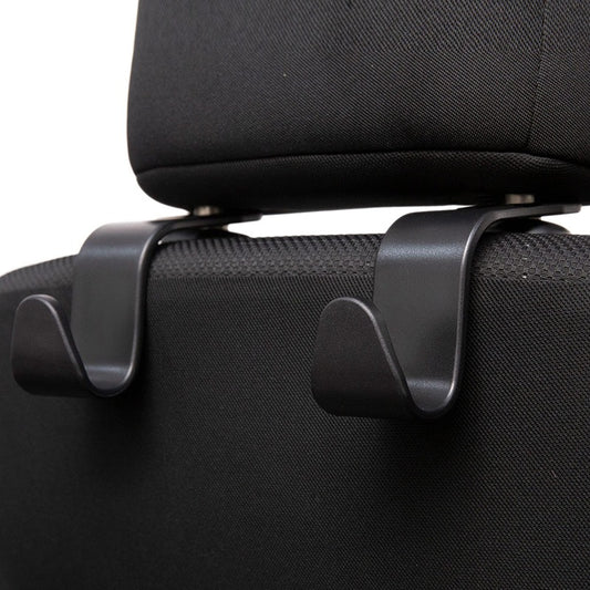 Car Headrest Hooks (4-Pack) — Seat-Back Hangers for Bags, Purses and Groceries