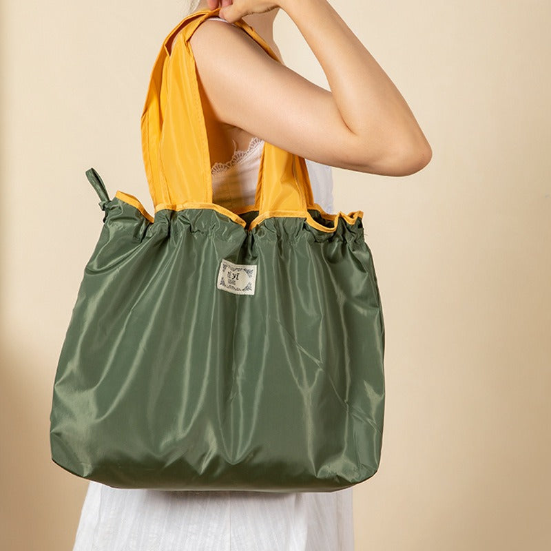 Foldable Reusable Shopping Bag (Large) — Nylon Tote with Shoulder Handles