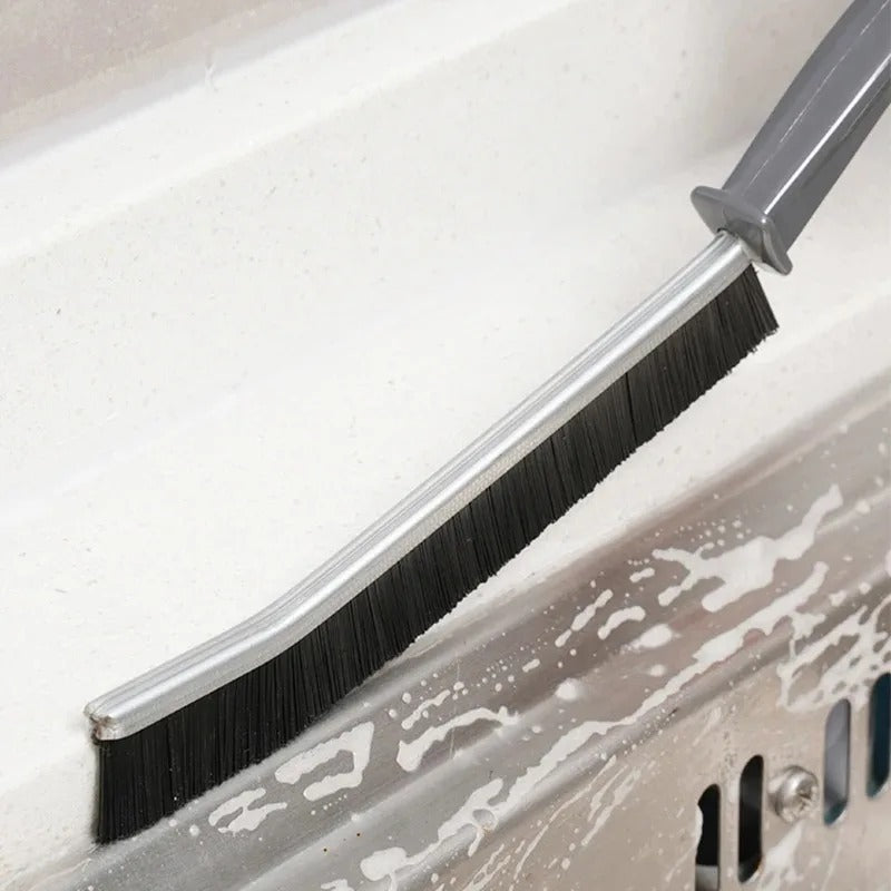 Grout & Gap Cleaning Brush — Long-Handle Crevice Brush for Tile Joints, Tracks and Tight Corners