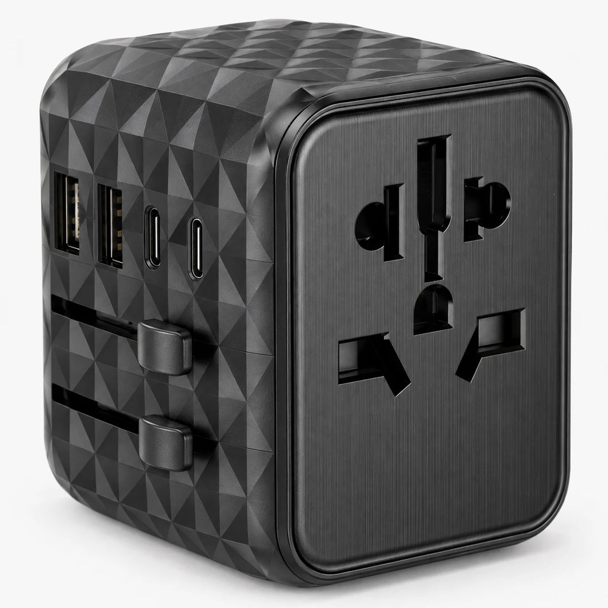 LENCENT 65W GaN Universal Travel Adapter — close view of its USB-C and USB-A port row